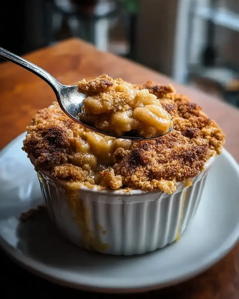 A delicious plate of High-Protein Apple Crumble