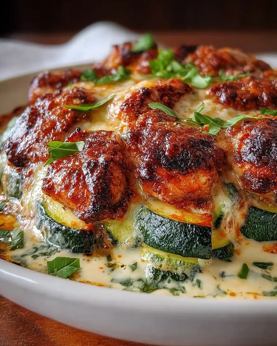 A delicious plate of High Protein Chicken Zucchini Bake