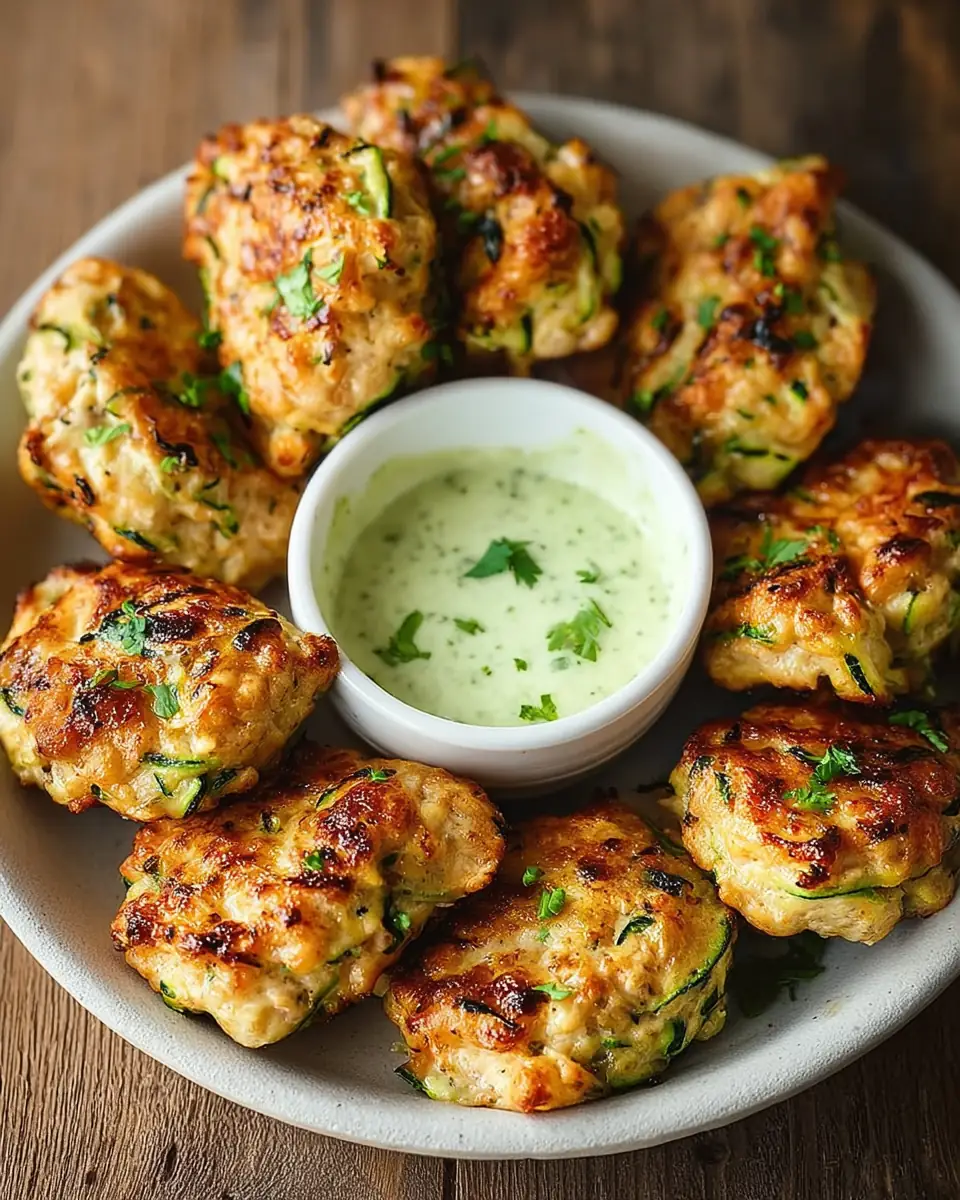 A delicious plate of High Protein Chicken Zucchini Poppers Recipe