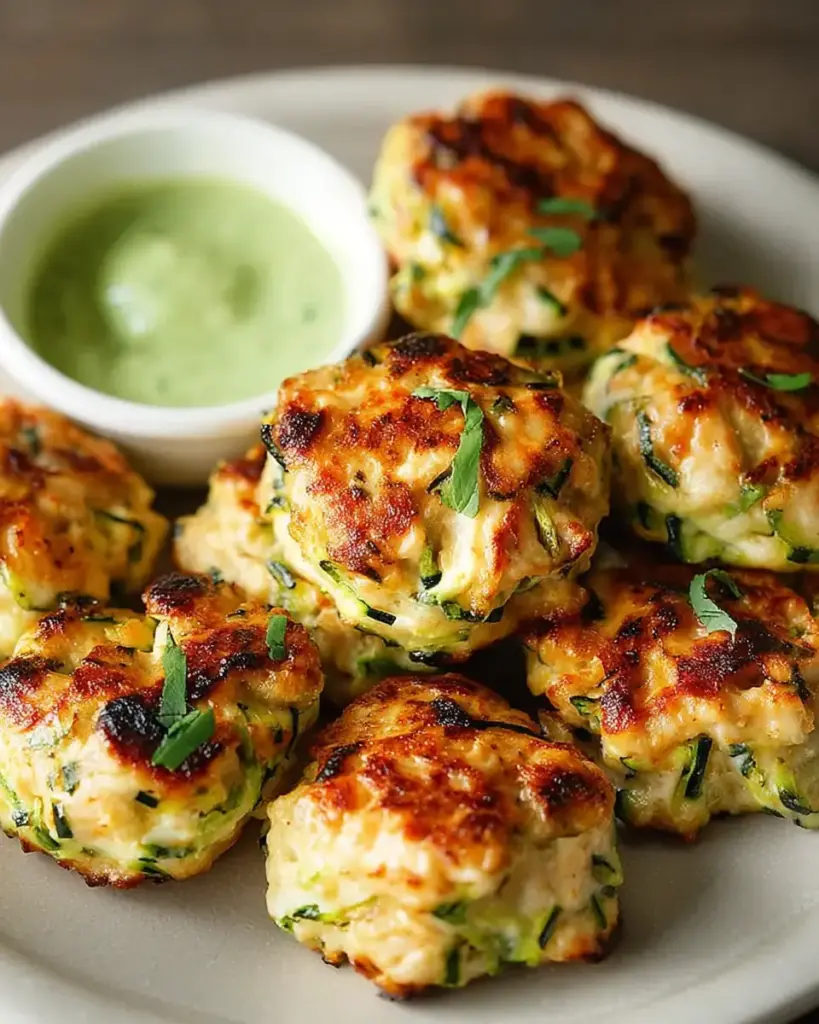 A delicious plate of High Protein Chicken Zucchini Poppers Recipe