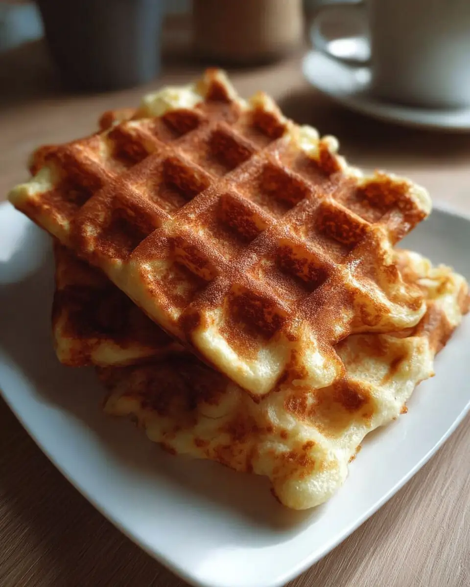 A delicious plate of High Protein Cottage Cheese Waffles