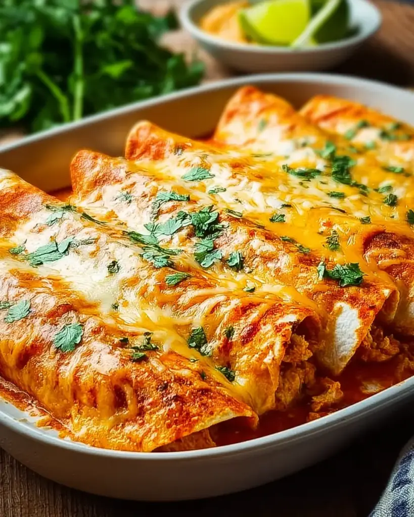 A delicious plate of High Protein Creamy Chilli Chicken Enchiladas