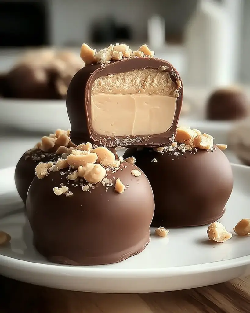 A delicious plate of High Protein Frozen Peanut Butter Greek Yogurt Bites