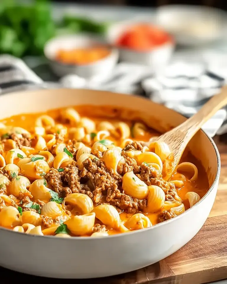 A delicious plate of High Protein Hamburger Helper That Upgrades Comfort Food