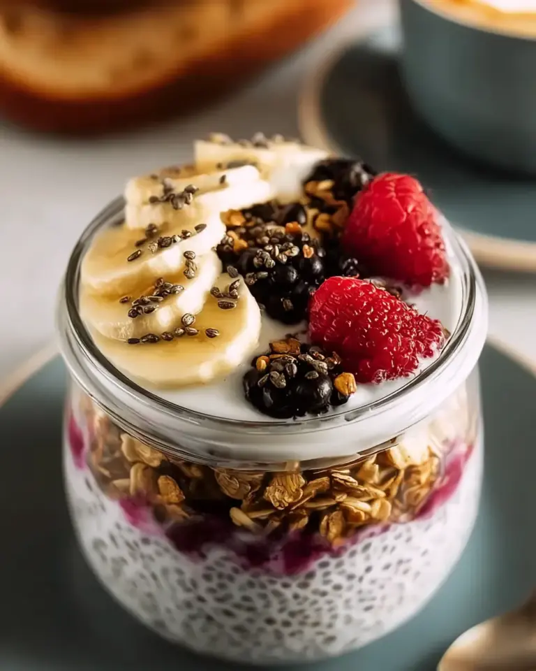 A delicious plate of High Protein Overnight Oats
