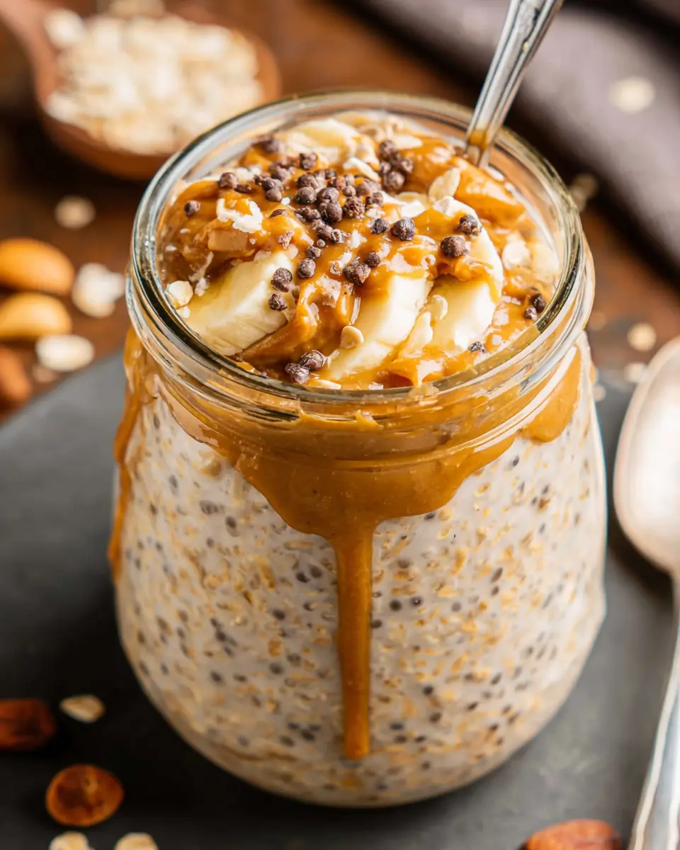 A delicious plate of High-Protein Peanut Butter Overnight Oats – Easy & Filling