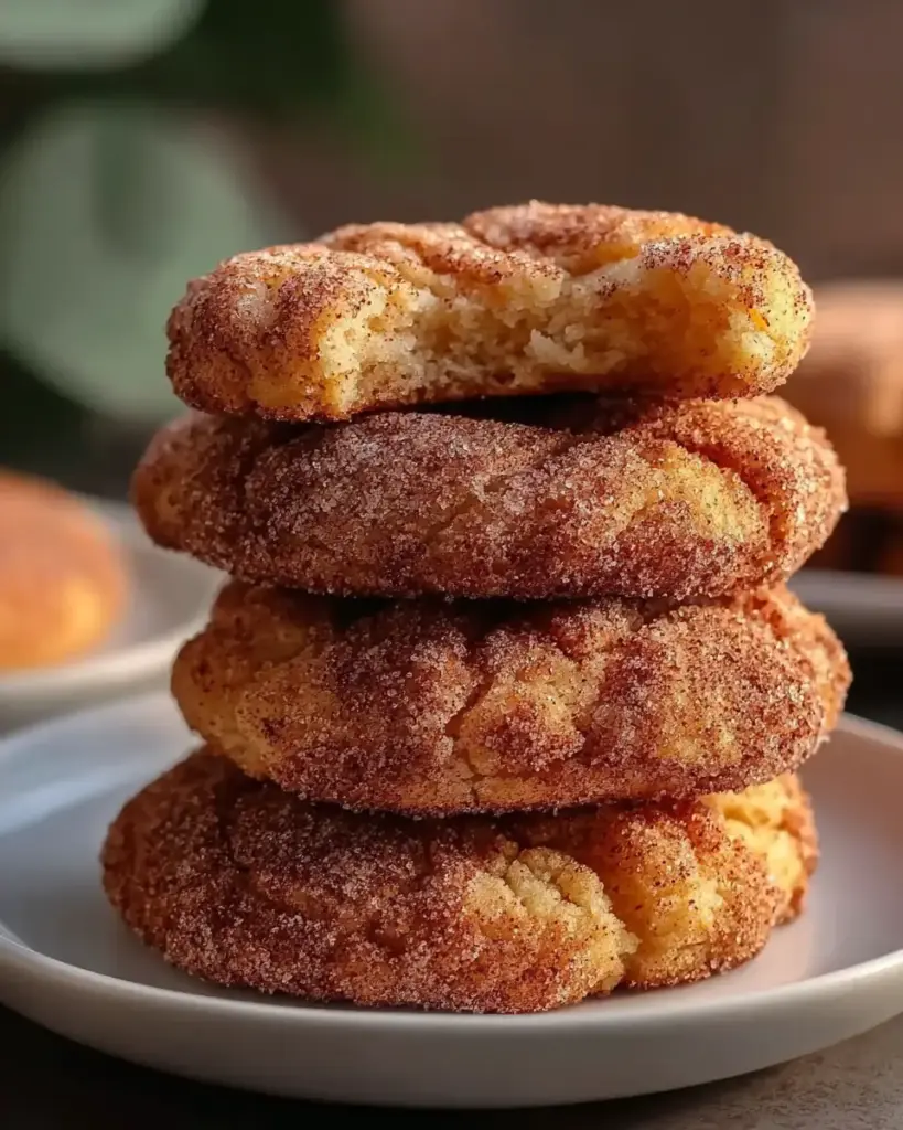 A delicious plate of Homemade Churro Cookies Recipe Easy Soft Chewy Cinnamon Treats