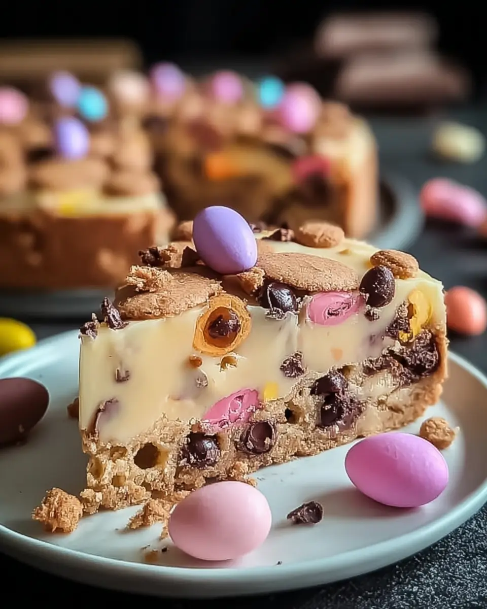 A delicious plate of Indulgent Easter Chocolate Cookie Cake to Brighten Your Day