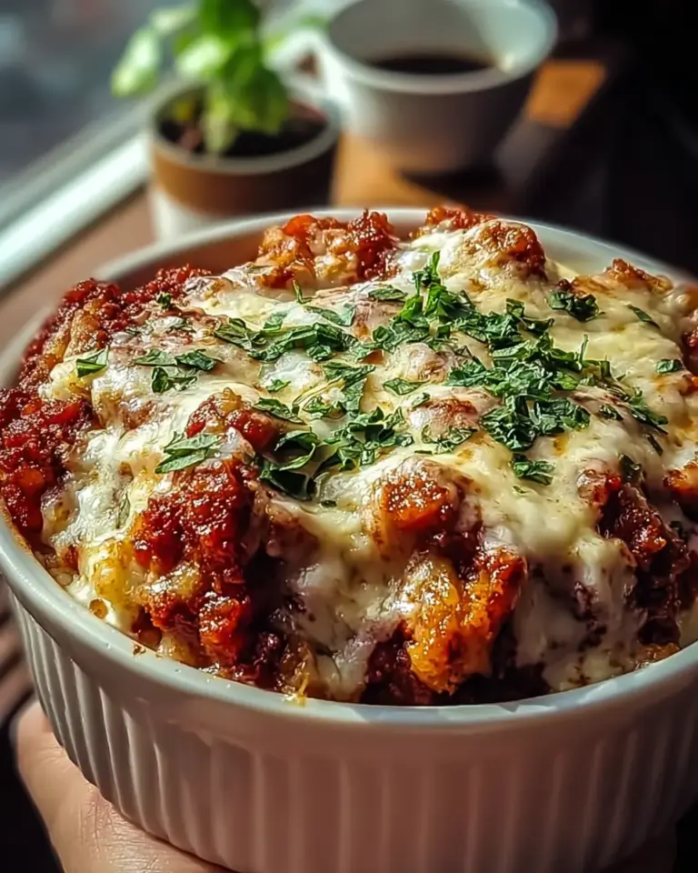 A delicious plate of Irresistably High Protein Chicken Parm Cottage Cheese Bowl to Love