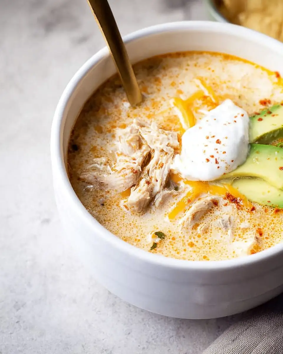 A delicious plate of Keto White Chicken Chili