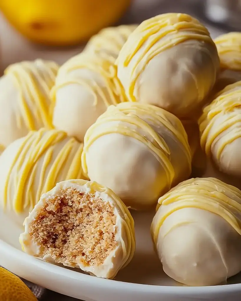 A delicious plate of Lemon Oreo Balls Recipe