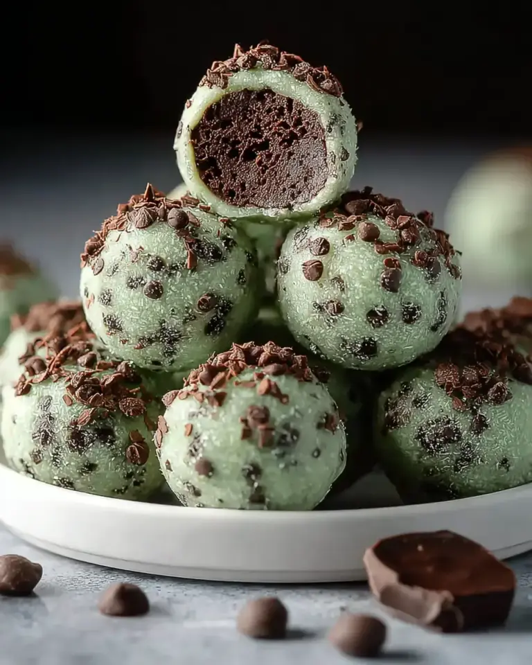 A delicious plate of Mint Chocolate Chip Protein Balls: The Ultimate Healthy Snack