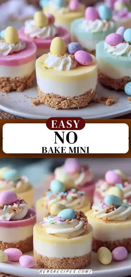 Easter No-Bake Mini Cheesecakes