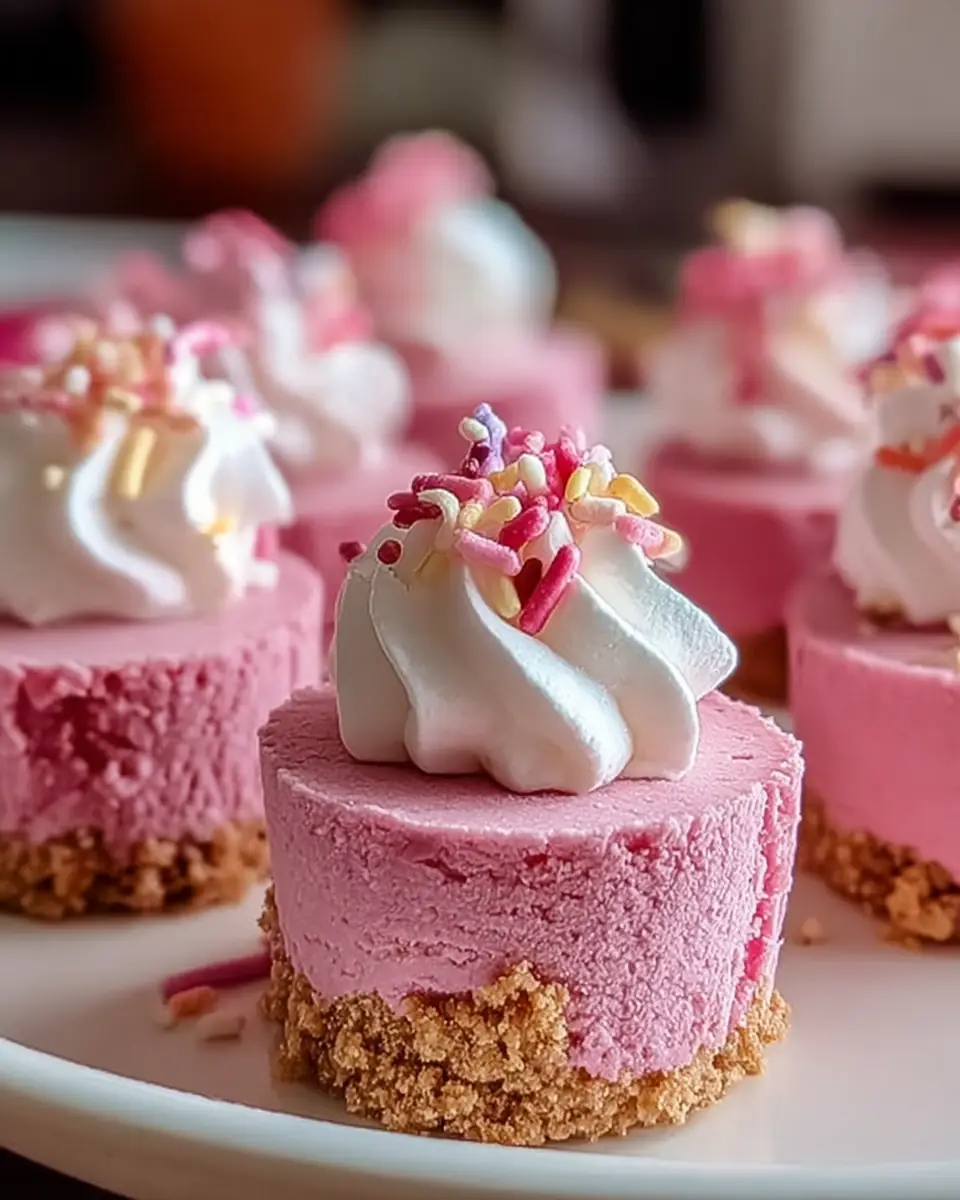 A delicious plate of No-Bake Pink Velvet Cheesecake Bites: Creamy Bliss Awaits!