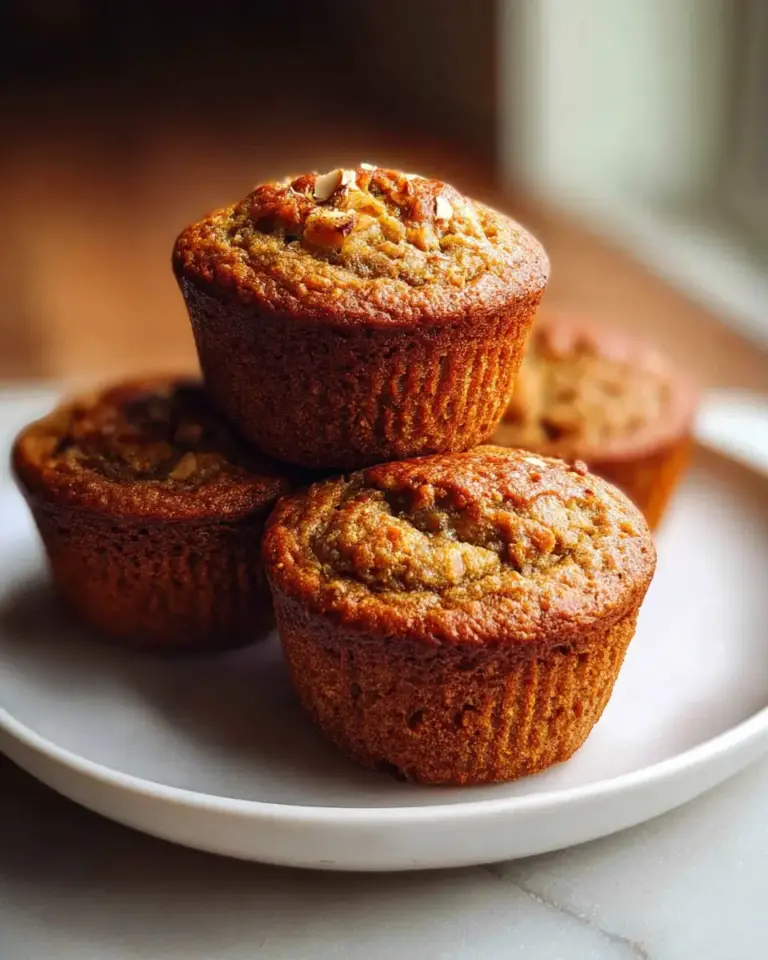 A delicious plate of One-Bowl Banana Protein Muffins (High Protein Breakfast Muffin)