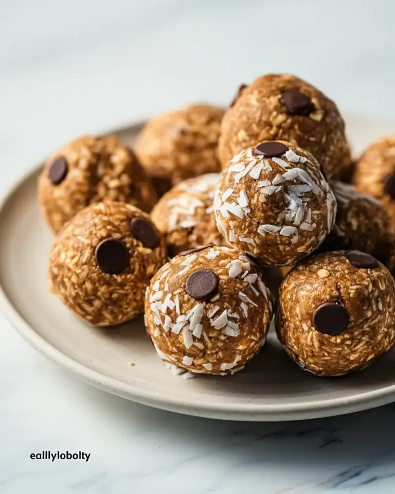 A delicious plate of Peanut Butter Protein Balls Recipe (Energy Balls)