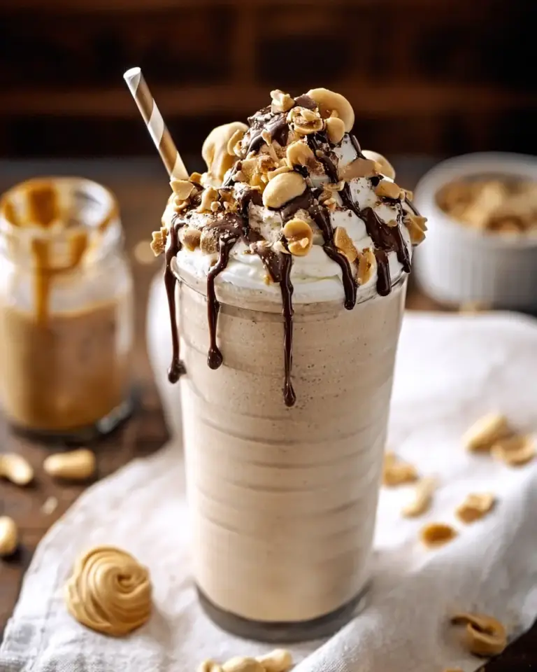 A delicious plate of Peanut Butter Protein Shake