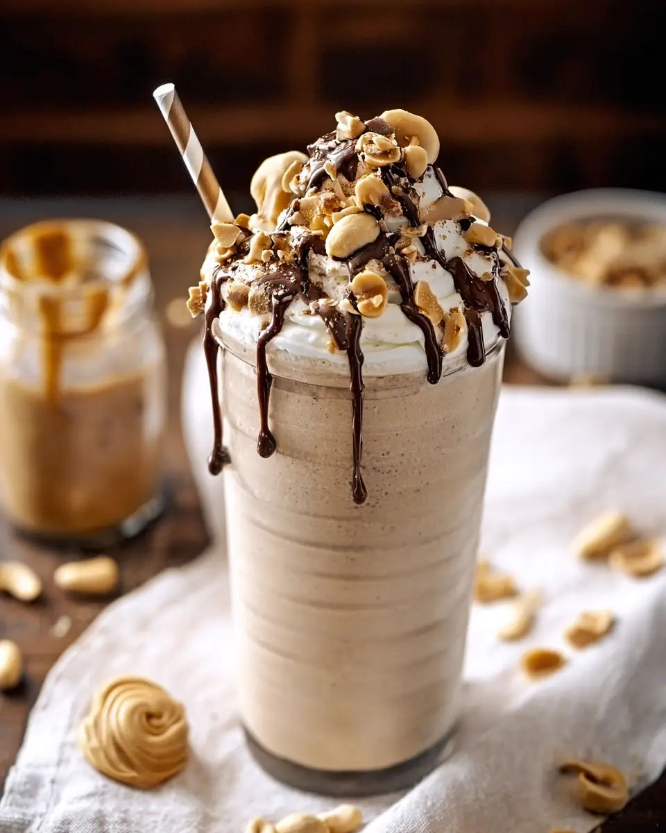 A delicious plate of Peanut Butter Protein Shake