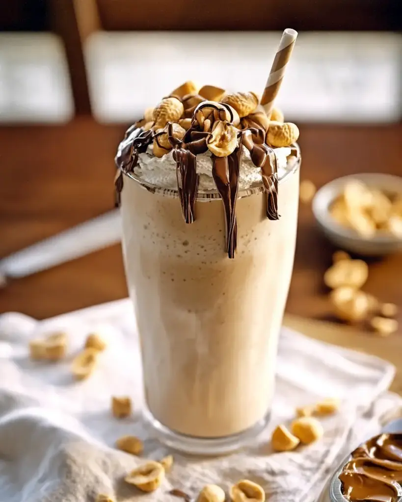 A delicious plate of Peanut Butter Protein Shake