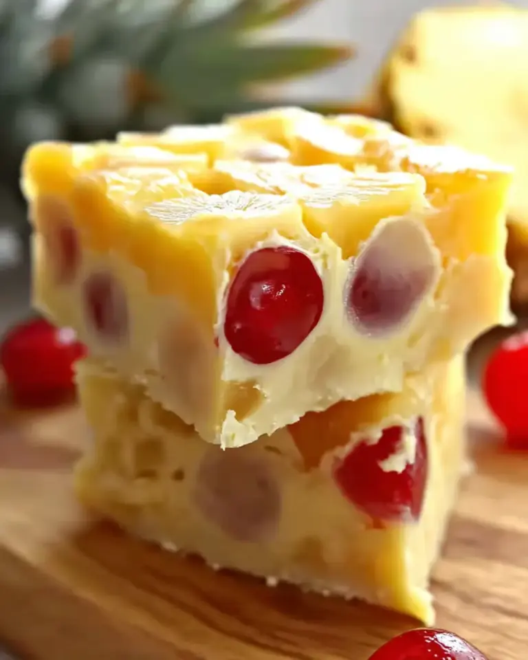 A delicious plate of Pineapple Upside Down Cake Fudge – Easy & Delicious Recipe