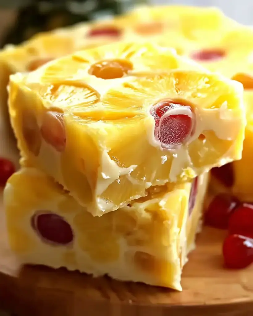 A delicious plate of Pineapple Upside Down Cake Fudge – Easy & Delicious Recipe