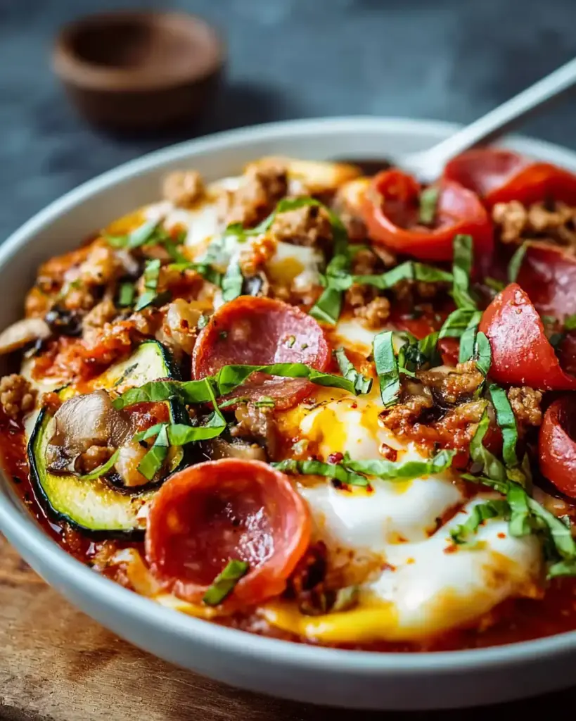 A delicious plate of Pizza Protein Bowl