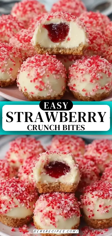 Strawberry Crunch Cheesecake Bites