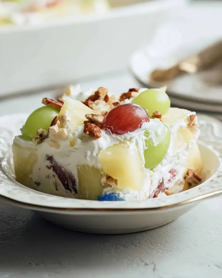 A delicious plate of Simple and Refreshing Frozen Pineapple & Grape Salad