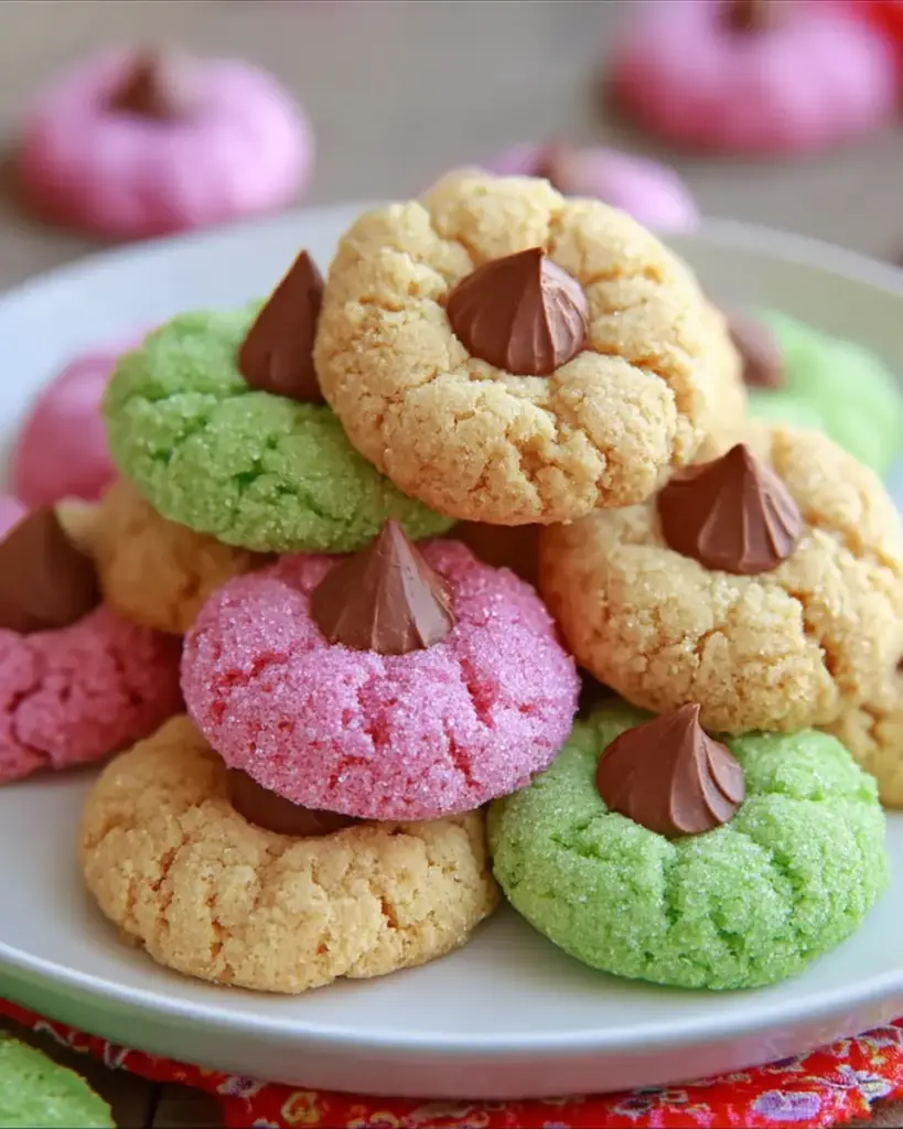 A delicious plate of Spring Blossom Cookies: 24 bright, merry, delightful bites.