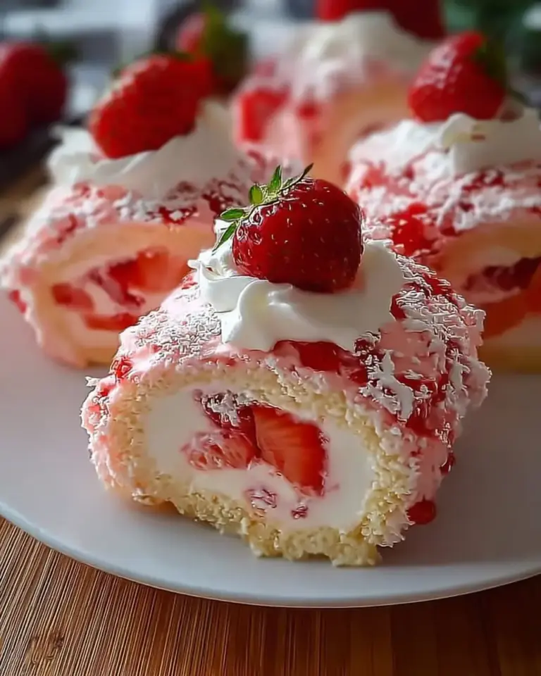 A delicious plate of Strawberry Shortcake Cheesecake Rolls