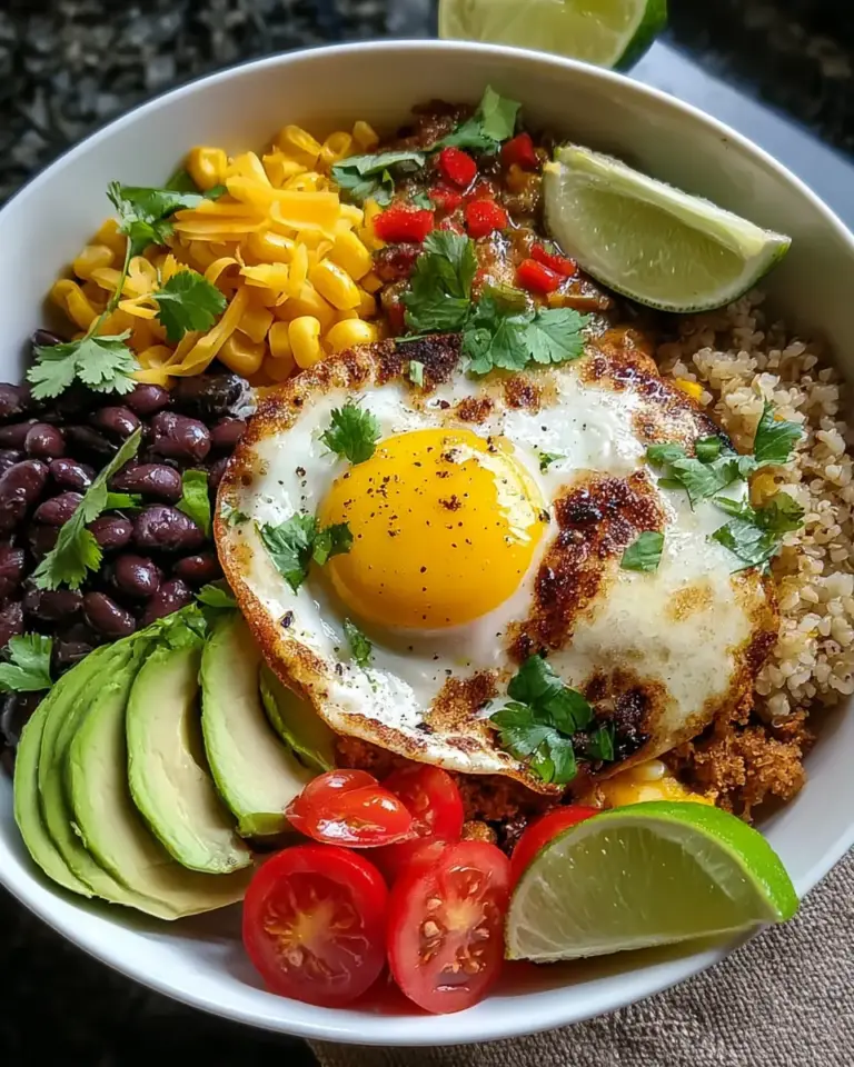 A delicious plate of Tex-Mex Protein Breakfast Bowl