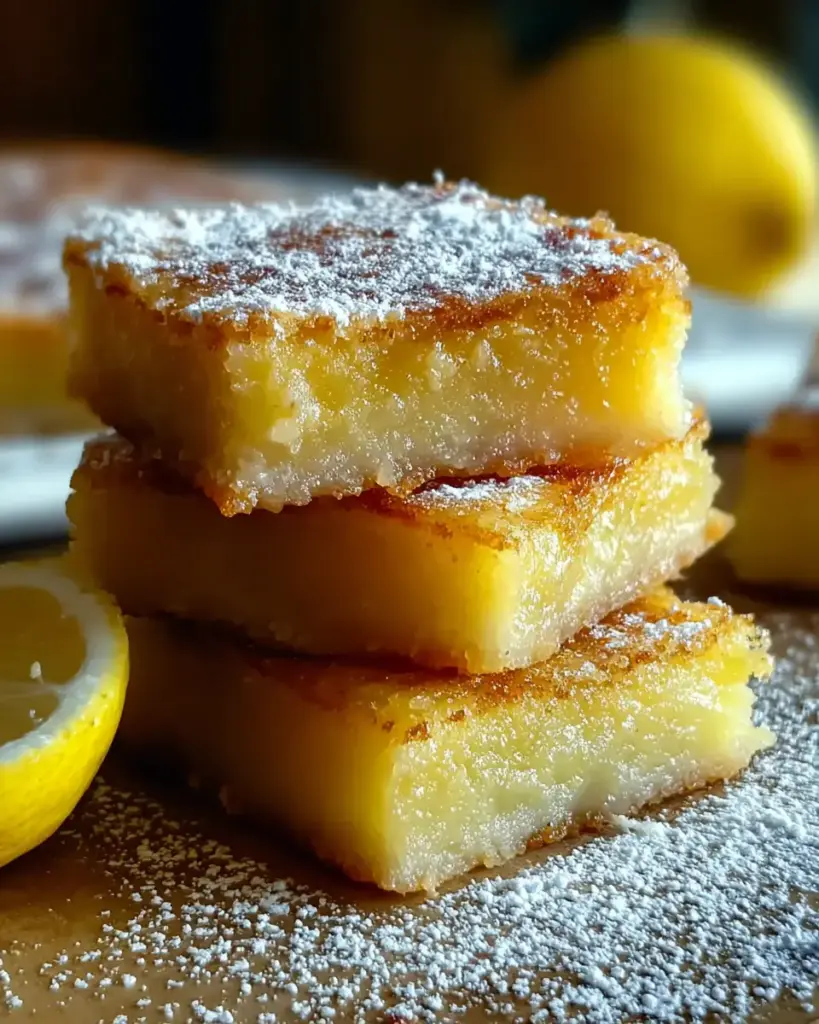 A delicious plate of Two Ingredient Lemon Bars