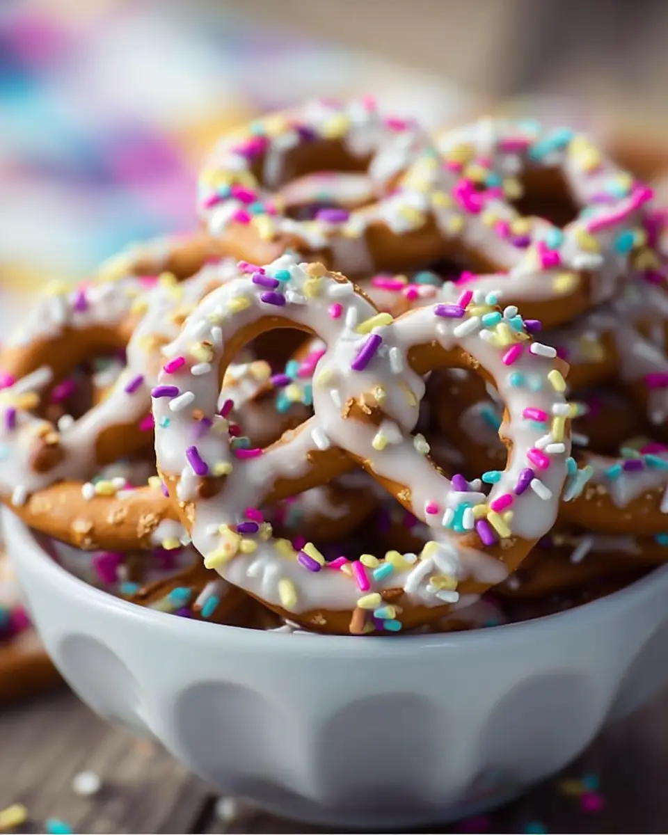 A delicious plate of Yogurt Covered Pretzels