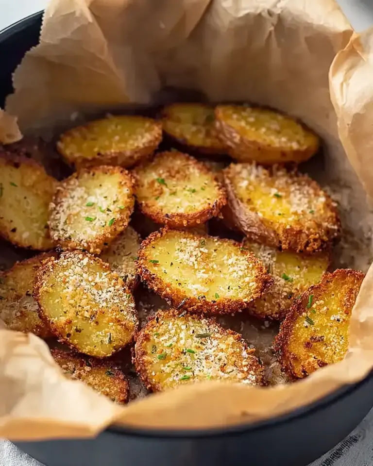A delicious plate of 30-Minute Air Fryer Parmesan Crusted Potatoes