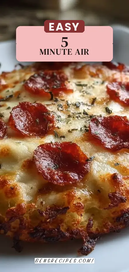 Pinterest pin (Design 2) for 5-Minute Air Fryer Personal Pan Pizza - Crispy & Irresistible