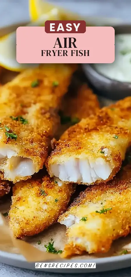 Pinterest pin (Design 2) for Air Fryer Fish