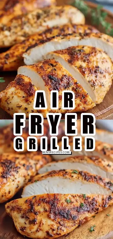 Pinterest pin (Design 1) for Air Fryer Grilled Chicken