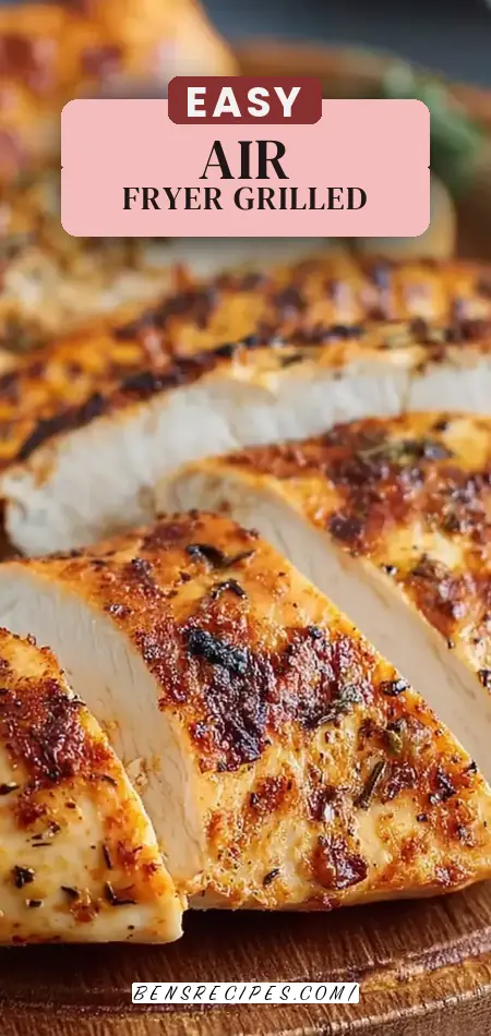 Pinterest pin (Design 2) for Air Fryer Grilled Chicken