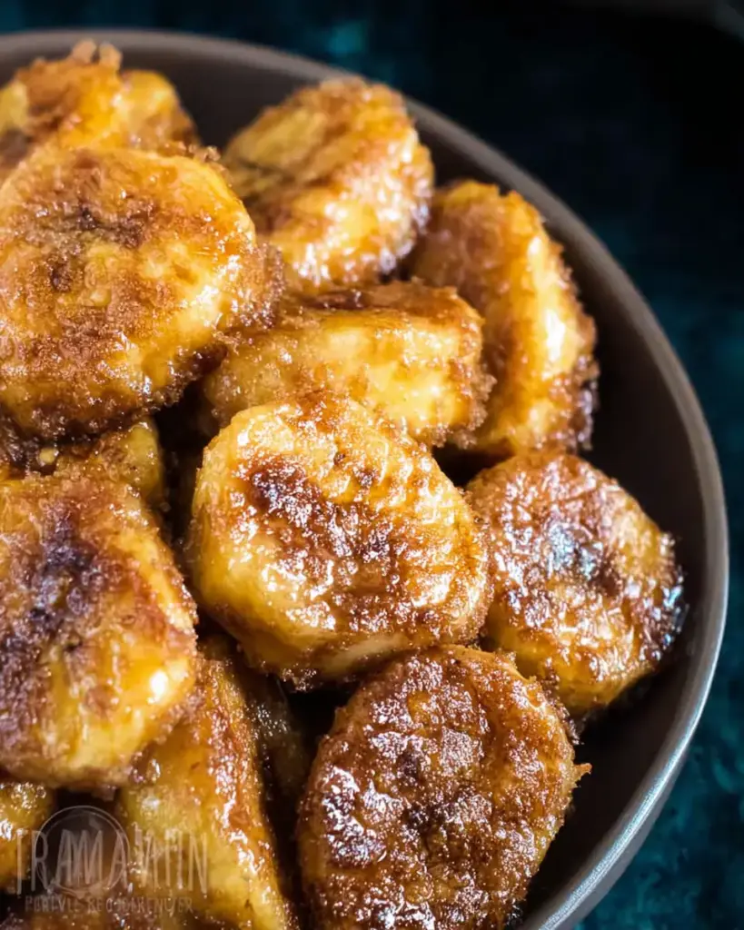 A delicious plate of Air Fried Bananas