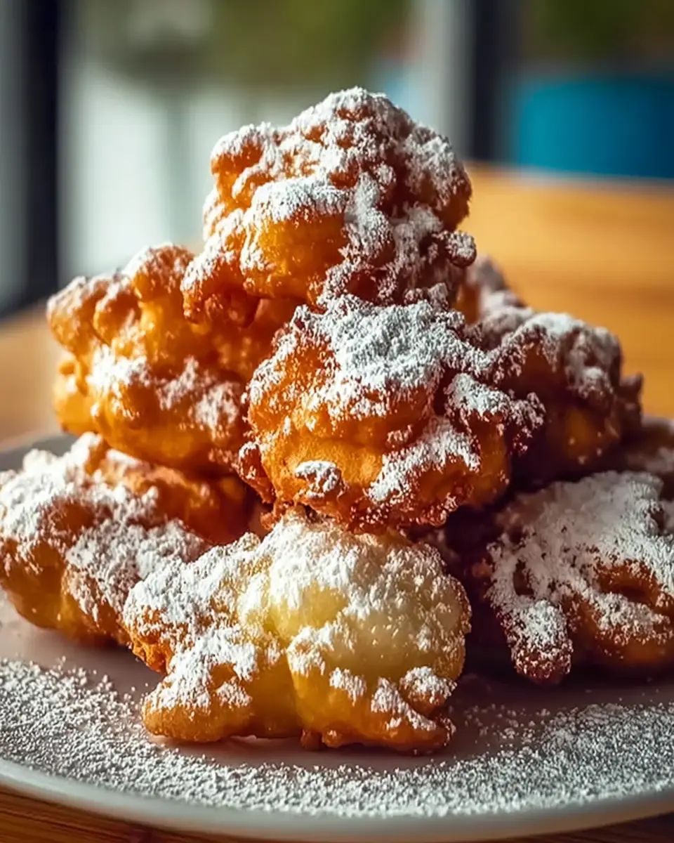 A delicious plate of Air Fryer Funnel Cake Bites