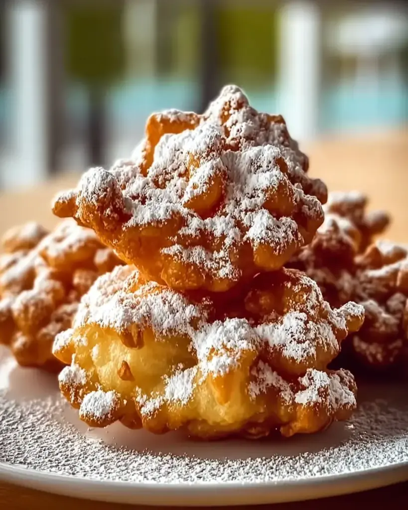 A delicious plate of Air Fryer Funnel Cake Bites