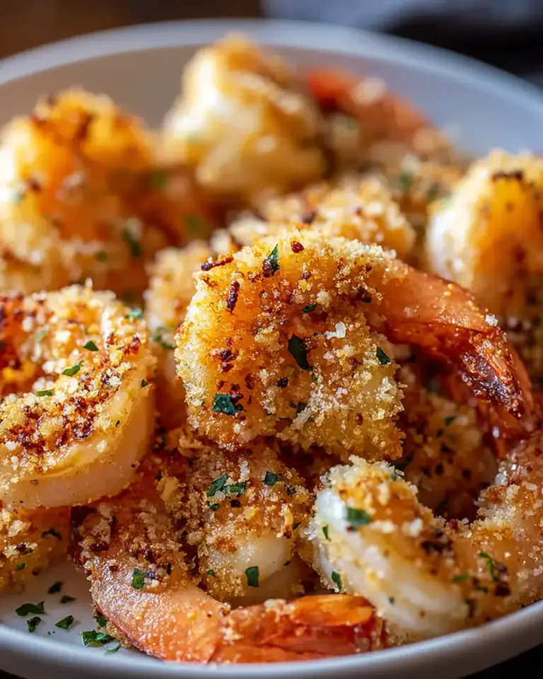 A delicious plate of Air Fryer Garlic Parmesan Shrimp