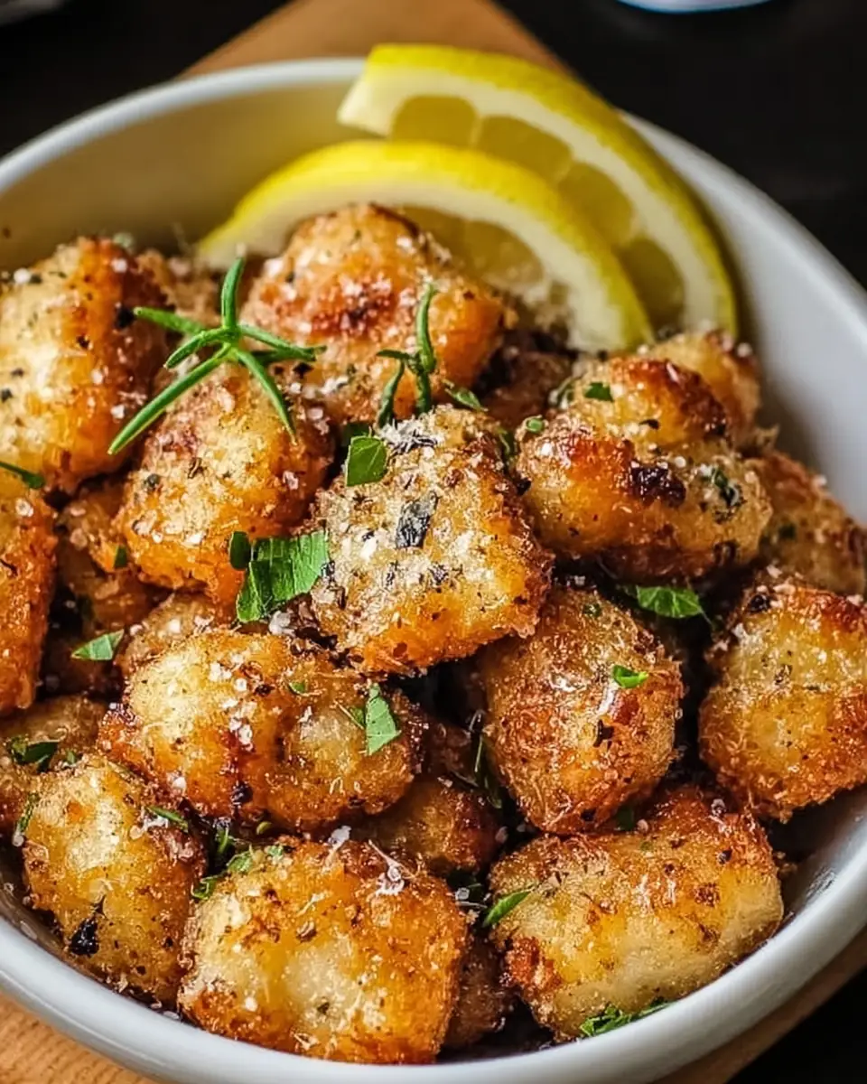 A delicious plate of Air Fryer Lemon Chicken Bites