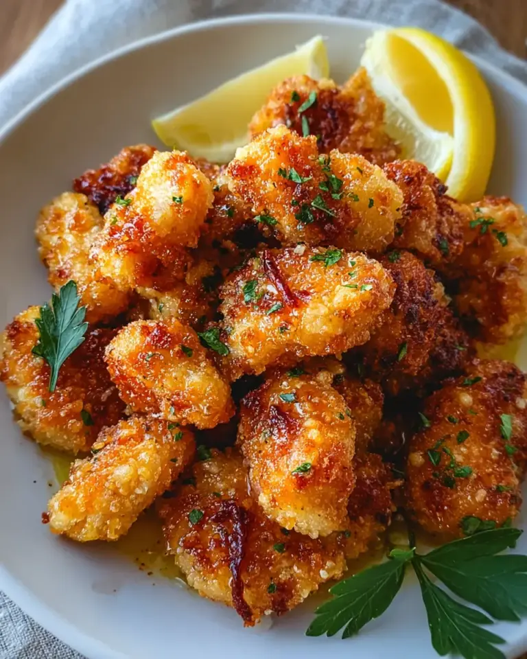 A delicious plate of Air Fryer Lemon Chicken Bites