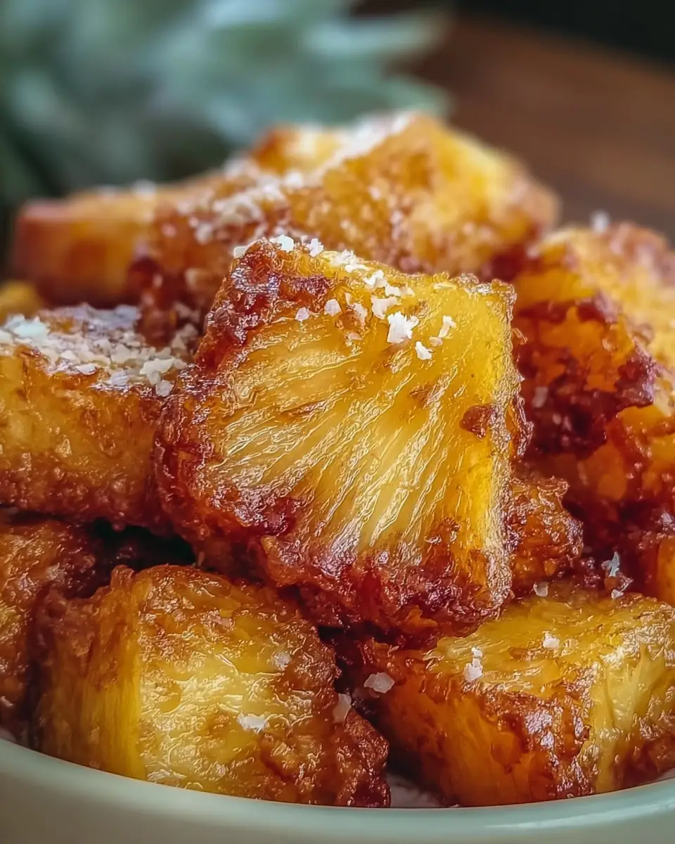 A delicious plate of Air Fryer Pineapple Chunks
