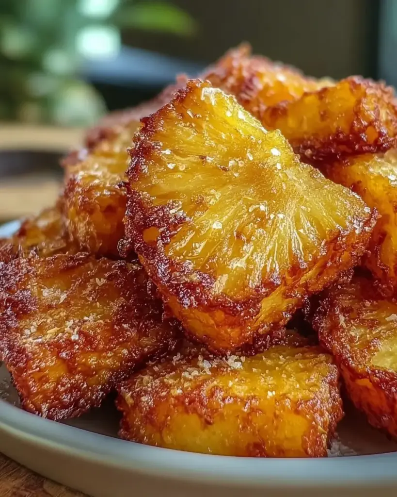 A delicious plate of Air Fryer Pineapple Chunks