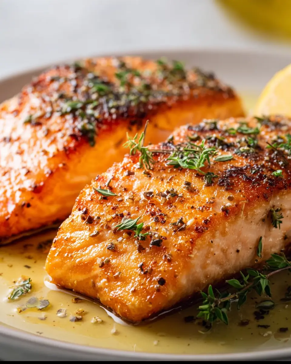 A delicious plate of Air Fryer Salmon Fillets: 20-Minute Crispy Delight