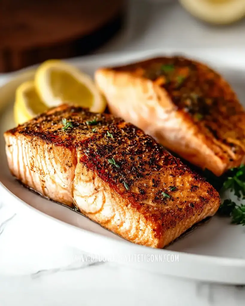 A delicious plate of Air Fryer Salmon