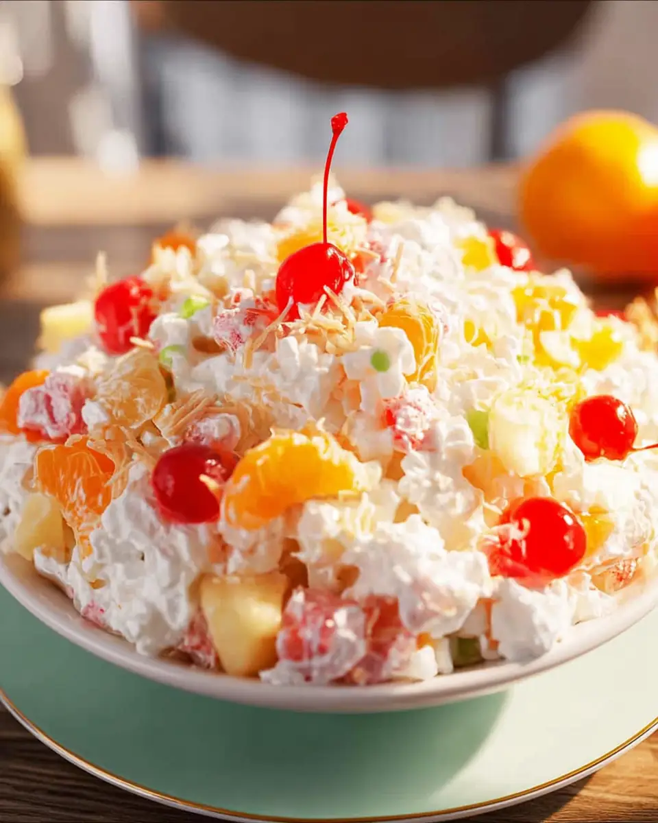 A delicious plate of Ambrosia Salad