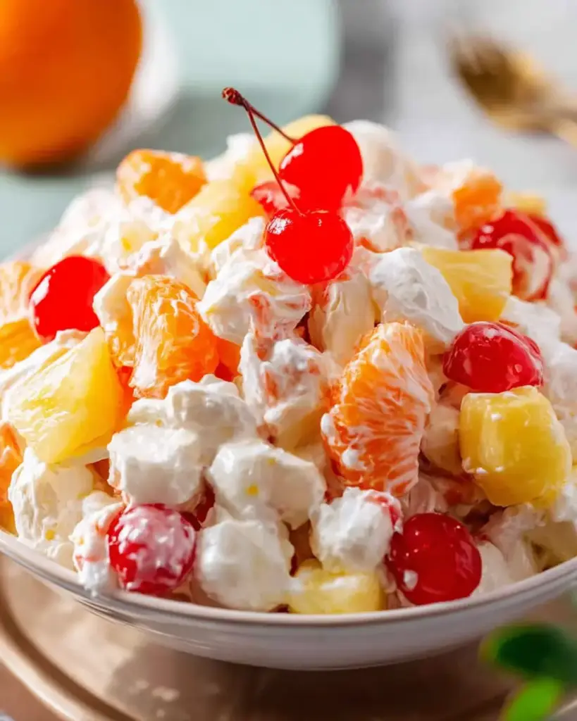 A delicious plate of Ambrosia Salad